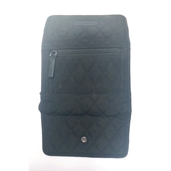 Vera Bradley Black Quilted Crossbody Bag & ID Holder Wallet 12"x11" - Picture 3 of 6